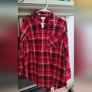 Isabel Maternity by Ingrid & Isabel Red Plaid Shirt